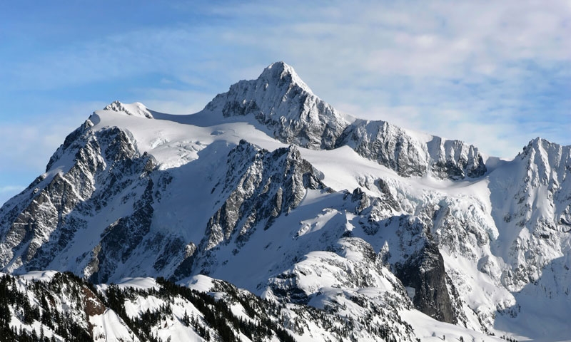 Snow on Mount Shuksan in North Cascades National Park